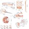 Rose Color Office Supplies Set Acrylic Stapler Set Staple Remover, Tape Holder, 2 Ballpoint Pen, Scissor, Binder/Paper Clips and 1000pcs Staples.